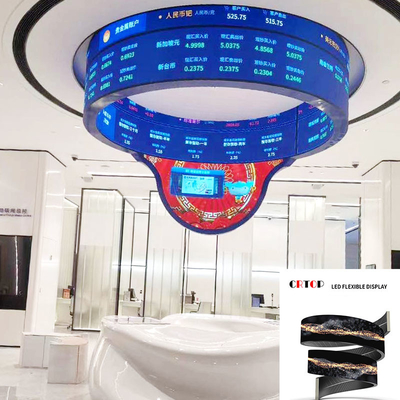 شاشة عرض LED مرنة منحنية P2mm ، تحديث عالي 64 ثانية